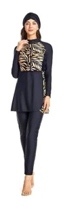 New NadamuSun Woman’s 3 Pieces Full Cover Swimsuit Muslim Swimwear Black 4XL - Picture 1 of 10
