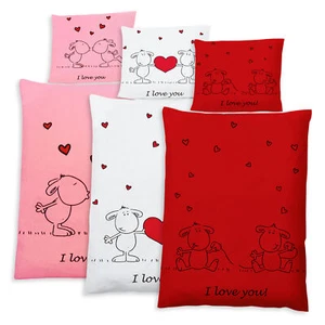 Ropa de cama I love you 2 piezas conjunto Love aprox. 135x200 80x80 cm cremallera - Imagen 1 de 7
