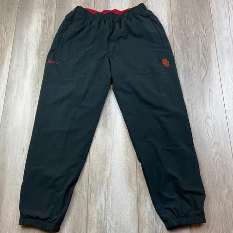 Nike USC Trojans Track Pants Mens Large Black Red Mesh Lined On Filed Jogger Cover