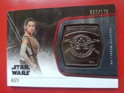 #1 of 179 👀 REY Silver Medallion! M-4 Star Wars The Force Awakens Series 1 MINT - Image 1 of 3