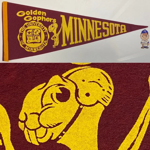 1960's Minnesota Golden Gophers University Pennant 12x29.5 Big Ten Cover