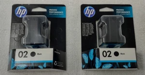 HP Nowa fabrycznie zapieczętowana para oryginalnych czarnych wkładów atramentowych 02 - Zdjęcie 1 z 7