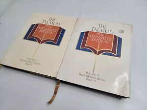 Talmud Vol. 1 & 2 Tractate Bava Metzia by Adin Steinsaltz 1990 Hardcover 2-Books - Foto 1 di 24