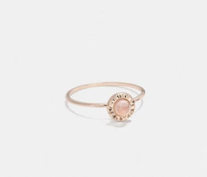 NWT Coach Demi Fine Sunburst Stone Ring Sz 7 Pink Quartz Rosegold 22152 - Picture 1 of 2