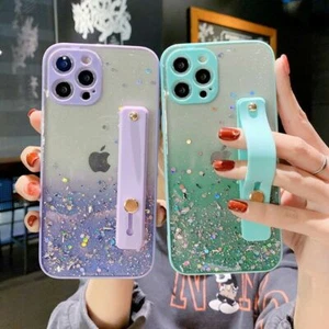 Wristband Bling Glitter Phone Case For iPhone 11 12 13 14 15 Pro Max XR 7 8 SE - Picture 1 of 18