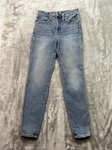 MadeWell Womens Sz 26 Designer Jeans Blue 10" High Rise Skinny Stretch Denim - Picture 1 of 11