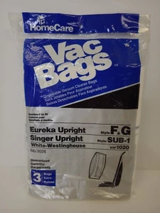 Typ F und G HOMECARE Staubsauger Ersatzbeutel (3er Pack) Eureka Singer - Bild 1 von 3