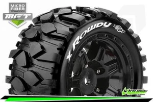 Louise RC MFT X-ROWDY ARRMA Kraton 8S ruote sportive nere montate esagonali 24 mm L-T335 - Foto 1 di 4