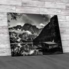 Serene Mountain Lake Retreat In Italian Nature Canvas Print Large Picture Wall