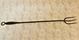 Vtg Antique LARGE 20" 19th Century Wrought Iron Flesh or Roasting Hearth Fork - Picture 1 of 5