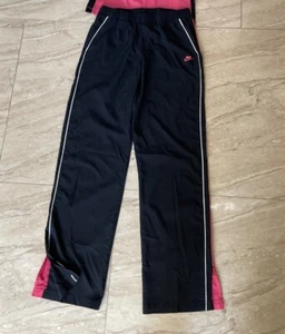 NIKE Workout Pants WOMENS S BLACK PINK WIDE LEG YOGA EXERCISE Workout - Picture 1 of 6