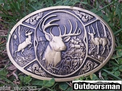 ✖ Buck in Woods ✖ Hebilla de cinturón escénica Buck ✖ Ciervo color bronce bonito regalo EE. UU. Foto 1 de 4