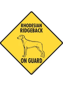 Warning! Rhodesian Ridgeback On Guard - Aluminum Dog Sign or Vinyl Sticker - Picture 1 of 5