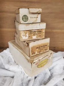 Vintage 1900's Shoe Boxes Antique Advertising General Store Display Lot 4 Boxes - Picture 1 of 11