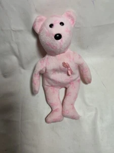 TY Beanie Baby - Support the Bear Breast Cancer Awareness Bear 8" Pink Ribbon - Picture 1 of 6