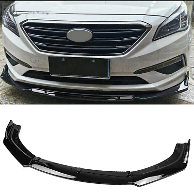 Front Bumper Cover Lip Spoiler Splitter Kit Trim Gloss Black For Hyundai Sonata Foto 1 de 4