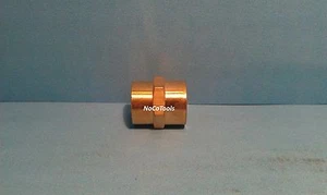 Solid Brass Hex Pipe Coupling 3/8 Inch Female NPT Air Fuel Gas Water - Picture 1 of 5