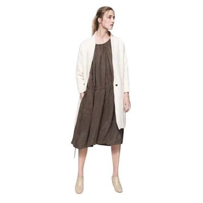 Vestido midi Objects Without Meaning talla M Cupro cordón cintura verde Lagenlook Foto 1 de 4