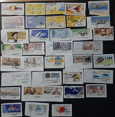 x(ESP-111) SPAIN 1992-2001 in pesetas 36 stamps on paper self adhesive-ATM LABEL - Image 1 of 3