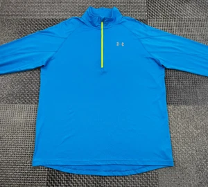 Pullover Under Armour 2XL Azul Cuarto Cremallera Agujeros para el Pulgar Ajustado/Gear AllSeason - Imagen 1 de 19