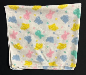 Manta bebé algodón Springmaid de colección conejitos pastel rosa verde azul 25 1/4 x 27,5 - Imagen 1 de 5