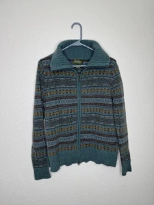 Eddie Bauer Collectibles 100% Lambs Wool Zip Up Sweater With Cowell Neck Large - Picture 1 of 18