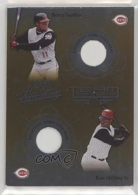 Playoff Absolute Memorabilia 2002 materiales de oro/50 Barry Larkin Ken Griffey Jr Foto 1 de 2