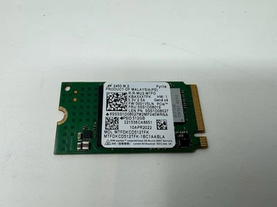 512GB M.2 SSD NVMe PCIe 4.0x4 Solid State Drive Micron 2450 2242 MTFDKCD512TFK - Image 1 of 3
