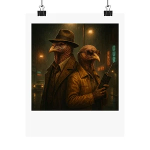 Skurriler Vogeldetektiv Poster, Vogel Kunstdruck, Wanddeko, lustiges Poster, […] - Bild 1 von 5