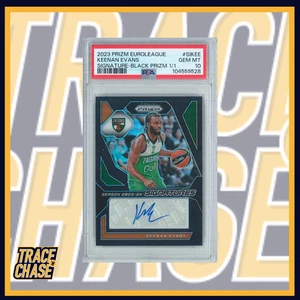 2023-24 Panini Prizm Euroleague BK Keenan Evans Black Prizm 1/1 Autograph PSA10 - Picture 1 of 3