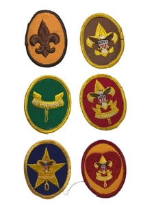 1970s-80s Boy Scouts Complete Rank Set Tenderfoot - Life Patch WORN (WSJ883) - Picture 1 of 2