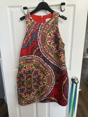 Nicole Miller Sheath A Line Colorful Medallion Dress Womens Size 12 Red - Image 1 of 4