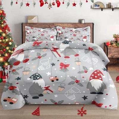 Juego de Edredón Tamaño con 2 Fundas de Almohada, Linda Feliz Navidad Reina Navidad 3 Foto 1 de 4