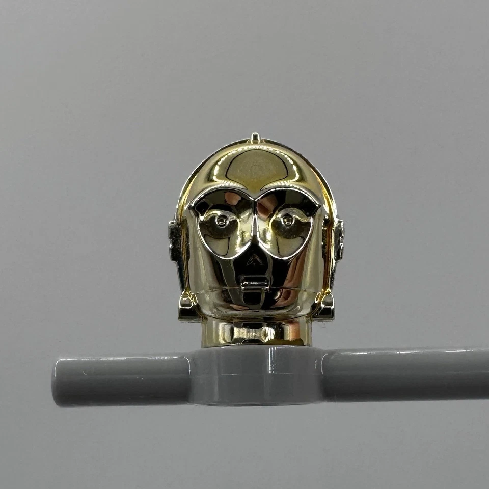Lego Star Wars Vintage Chrome Gold C-3PO 1/10,000 Minifigure Head Only Rare - Image 1 of 1