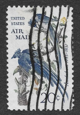 MMK Philately: US Scott #C71a Used Airmail Stamp Untagged 20c "Columbia Jays" - Image 1 of 2