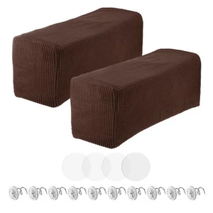 Fundas para brazos de sofá 2 piezas, fundas para brazos de sofá de sillón, marrón oscuro - Imagen 1 de 7