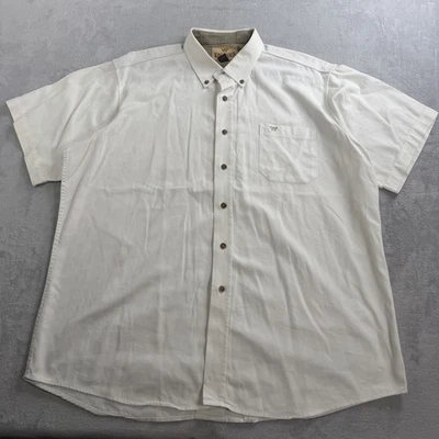 Camisa King Ranch Para Hombres XL Sarga Abotonada Vaquero Occidental Manga Corta Bolsillo Foto 1 de 4