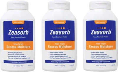 Zeasorb Prevention Absorbent Powder 2.5oz Pack of 3, Antifungal Skin Powder — 第 1/4 张图片