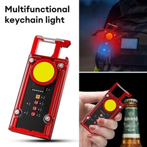Mini USB Rechargeable LED Flashlight COB Work Lamp Torch Portable Keychain Light
