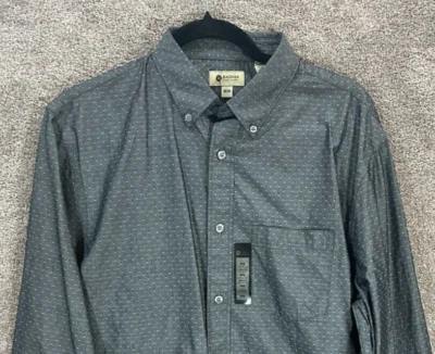 Haggar Shirt Mens Medium Gray Button Down Long Sleeve Collared Cotton NWT - Image 1 of 4