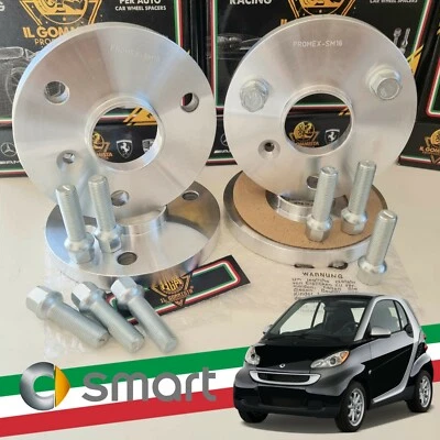 4 DISTANZIALI 16 + 16 mm 3x112 57.1 + 12 BULLONI SPECIFICI PER SMART 450 451 452 - Immagine 1 di 4