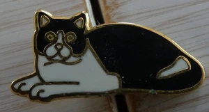 SCHÖNE KLEINE PINS TIER KATZE SCHWARZ-WEISS EGF - Bild 1 von 4