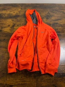 Boys Nike Therma-Fit  Youth XL YXL Orange Hoodie / Jacket Athletic Sweatshirt - Picture 1 of 2