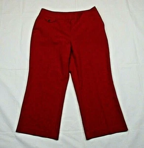 Worthington Capri Pants Women's 6 Red Solid Flat Front Slant Pockets - Picture 1 of 12