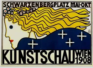 Vintage poster KUNSTSCHAU WIEN (after) 1908 Löffler - Picture 1 of 1