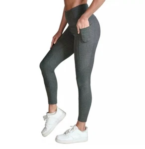 WOMEN'S MOTO POCKET LEGGING BY MEMBER'S MARK Black Heather Large - Picture 1 of 2