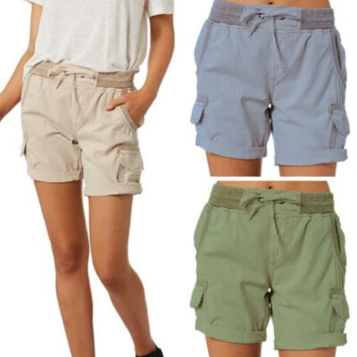 Hot Loose Fit Wide Leg Shorts for Women Casual Elastic Cargo Bottoms Summer - Image 1 of 4