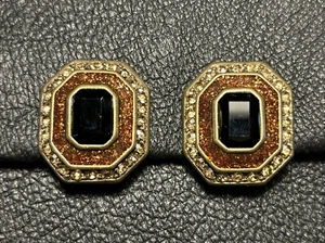 Vintage Bijoux Designs Large Runway Style Clip Earrings Signed - Bild 1 von 7
