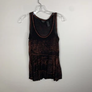 Harley Davidson Womens S Black/Orange Sleeveless Tank Top Shirt - Picture 1 of 5