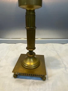 MESSING MASSIV KERZENHALTER AUF PODEST MIT 4 FÜSSCHEN H CM 21,5 – Ø CM OBEN 5 - Bild 1 von 6